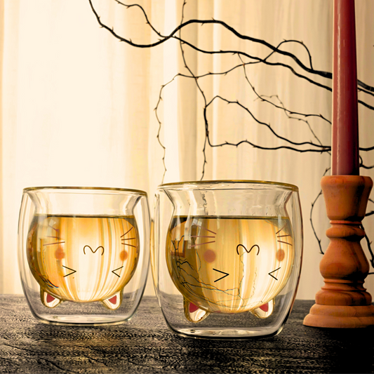 Kitty Double Wall Glass Cup (200 ml)