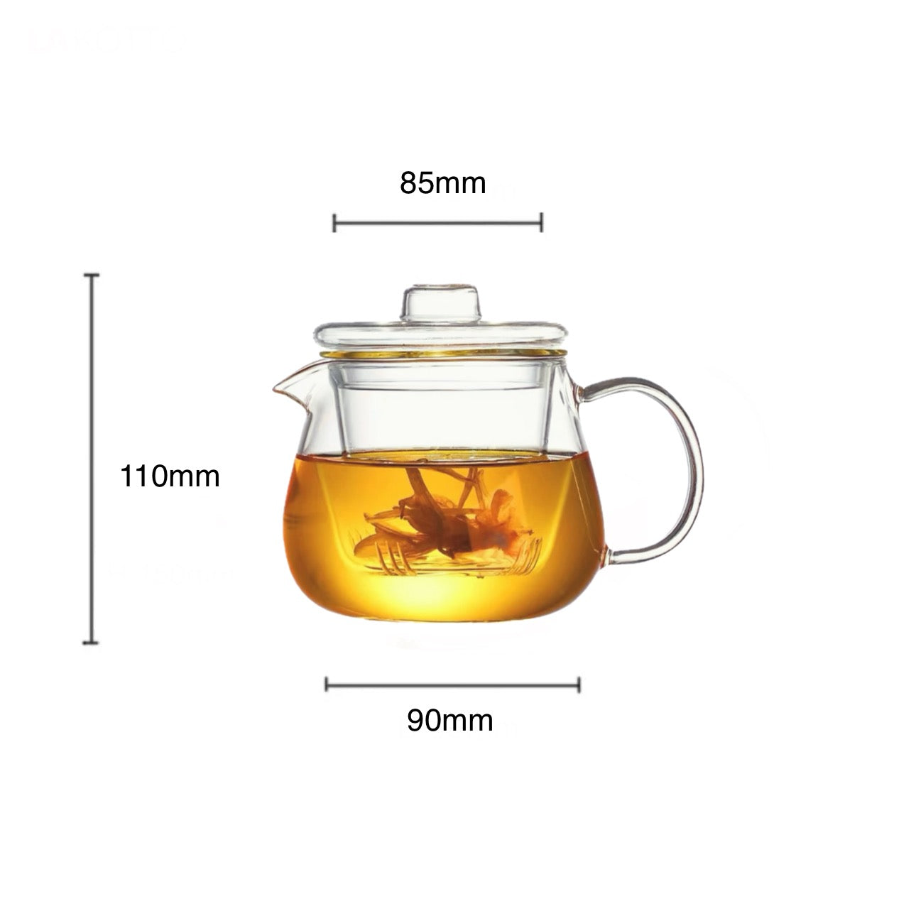 Lily Glass Tea Pot with Removable Glass Infuser (500ml)